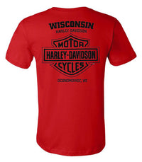Harley-Davidson® Men's Duke H-D Short Sleeve Cotton T-Shirt, Cardinal Red