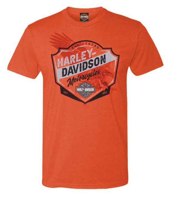 Harley-Davidson® Men's Flight Poly-Blend Short Sleeve T-Shirt, Heather Orange