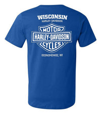 Harley-Davidson® Men's Striking Short Sleeve Chest Pocket Cotton T-Shirt, Royal