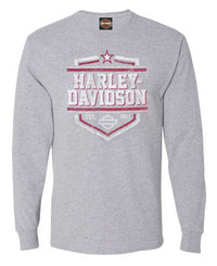 Harley-Davidson® Men's Cowboys Long Sleeve Crew-Neck Shirt, Sports Gray
