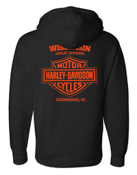 Harley-Davidson® Men's Groundwork Zip-Up Poly-Blend Hoodie Sweatshirt, Black
