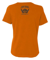 Harley-Davidson® Women's Embellished Gold Fest Crew-Neck Short Sleeve Tee, Orange