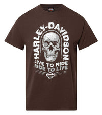 Harley-Davidson® Men's Jaunt Skull Cotton Short Sleeve Crew-Neck T-Shirt, Brown