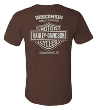 Harley-Davidson® Men's Jaunt Skull Cotton Short Sleeve Crew-Neck T-Shirt, Brown