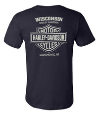 Harley-Davidson® Men's Decaying Bar & Shield Cotton Short Sleeve T-Shirt, Navy