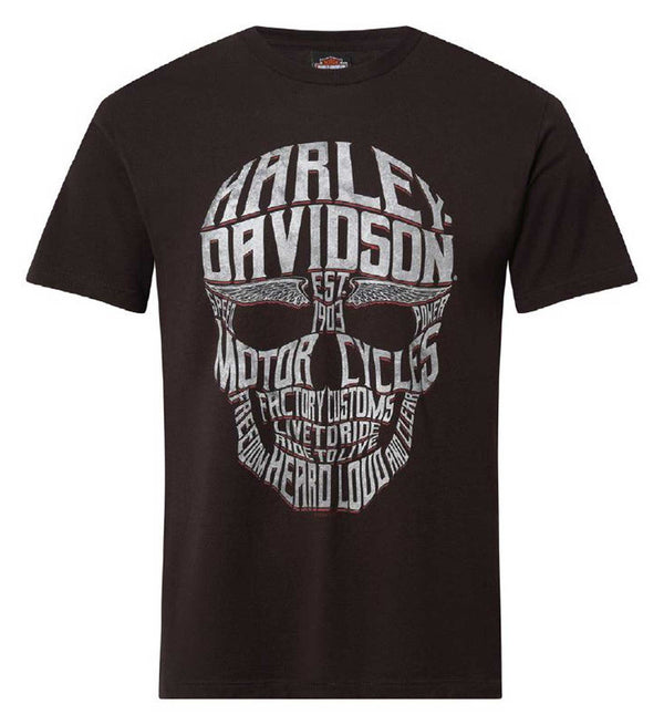 Harley-Davidson® Men's Loud & Clear Skull Short Sleeve Cotton T-Shirt, Black