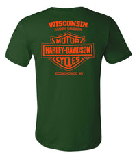 Harley-Davidson Men's Treasures Short Sleeve Cotton Chest Pocket T-Shirt, Green