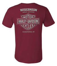 Harley-Davidson® Men's Captain Short Sleeve Chest Pocket Cotton T-Shirt, Maroon