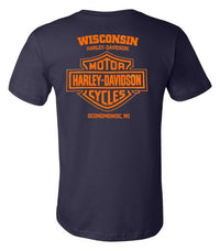 Harley-Davidson® Men's Tract Cotton Short Sleeve Chest Pocket T-Shirt, Navy