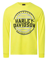 Harley-Davidson® Men's Portion Poly-Blend Long Sleeve Shirt, Safety Green