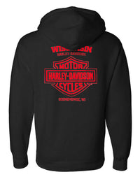 Harley-Davidson® Men's Oath #1 RWB Pullover Fleece Hoodie, Solid Black