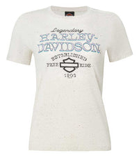 Harley-Davidson Women's Brave & Bold Crew-Neck Short Sleeve Tee, Oatmeal