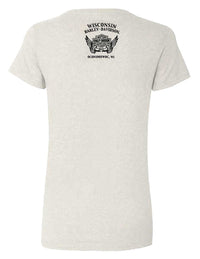 Harley-Davidson Women's Brave & Bold Crew-Neck Short Sleeve Tee, Oatmeal