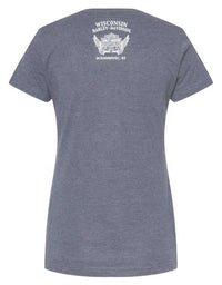 Harley-Davidson® Womens Retro Eagle Embellished Short Sleeve Poly-Blend Tee, Navy