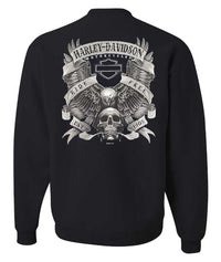 Harley-Davidson® Men's Fastened Bar & Shield Fleece Pullover Sweatshirt, Black