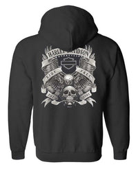 Harley-Davidson® Men's Fastened Bar & Shield Cotton-Blend Zip-Up Hoodie, Black