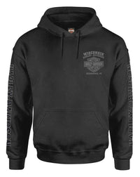 Harley-Davidson® Men's Road Pilot Cotton Blend Fleece Pullover Hoodie, Black