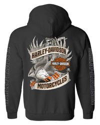 Harley-Davidson® Men's Road Pilot Cotton Blend Fleece Pullover Hoodie, Black