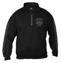 Harley-Davidson® Men's Road Pilot 1/4 Zip Cadet Pullover Sweatshirt, Black