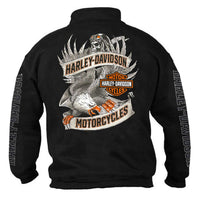 Harley-Davidson® Men's Road Pilot 1/4 Zip Cadet Pullover Sweatshirt, Black