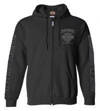 Harley-Davidson® Men's Road Pilot Cotton-Blend Zip-Up Hooded Sweatshirt, Black