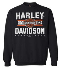 Harley-Davidson® Men's Varsity B&S Logo Pullover Fleece Sweatshirt, Black