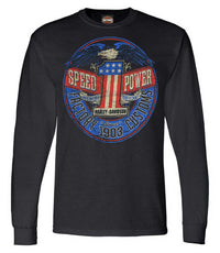 Harley-Davidson® Men's Rebel #1 RWB Logo Long Sleeve Crew-Neck Shirt - Black