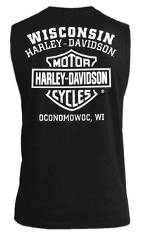 Harley-Davidson® Men's Ragged Willie G Skull Sleeveless Cotton Muscle Tee - Black