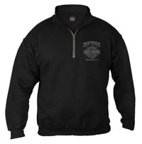 Harley-Davidson® Men's Corrosion Skull 1/4 Zip Cadet Pullover Sweatshirt - Black