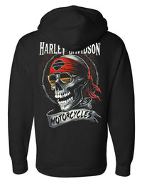 Harley-Davidson® Men's Shady Biker Skull Poly-Blend Pullover Hoodie, Black