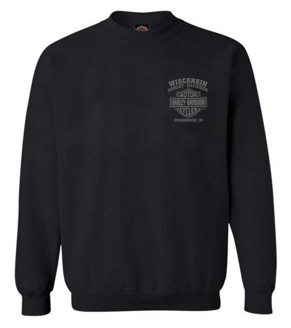 Harley-Davidson® Men's Halo Willie G Skull Fleece Pullover Sweatshirt, Black
