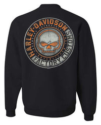 Harley-Davidson® Men's Halo Willie G Skull Fleece Pullover Sweatshirt, Black