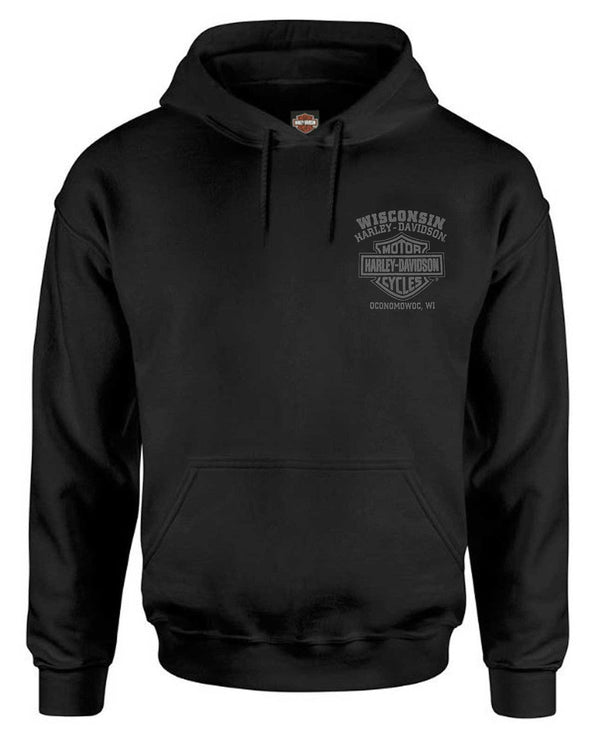 Harley-Davidson® Men's Halo Willie G Skull Poly-Blend Pullover Hoodie, Black