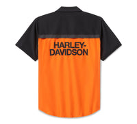 Men's H-D TECH Vented Shirt - Colorblock - Harley Orange & Harley Black