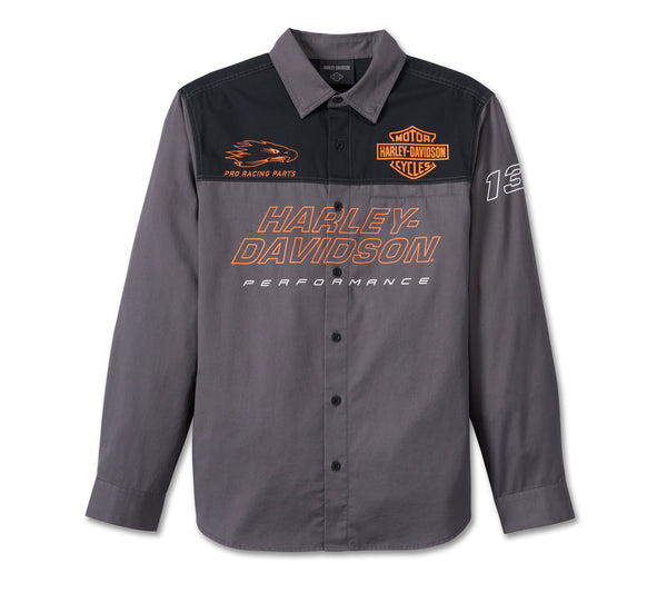 Men's Screamin' Eagle Shirt - Colorblocked - Blackened Pearl