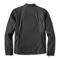 Willie G Skull Graphic Leather Riding Jacket
