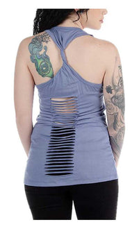 Liberty Wear Women's Twisted Splatter Bike Embellished Sleeveless Tank Top, Blue