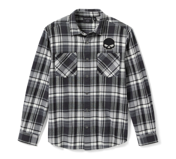 Men's Willie G™ Skull Plaid Long Sleeve Shirt