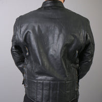 Men's Vented Motorbike Leather Jacket