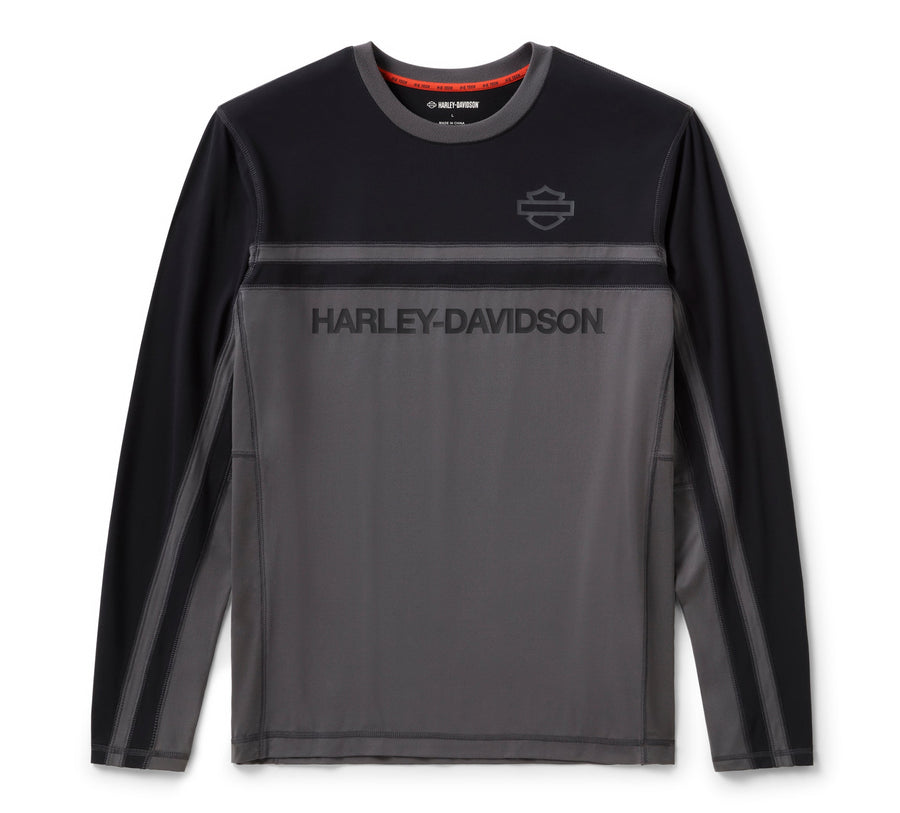 Men's H-D TECH Color Block Vented Long Sleeve Crew - Colorblocked - Asphalt
