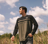Men's H-D TECH Color Block Vented Long Sleeve Crew - Colorblocked - Grape Leaf