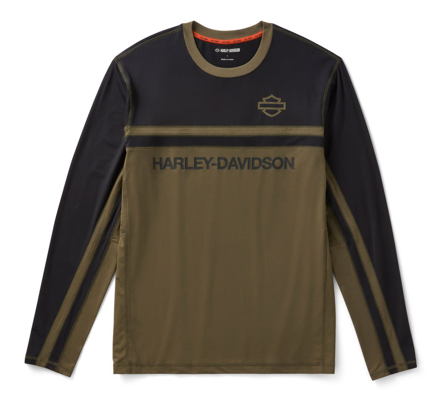 Men's H-D TECH Color Block Vented Long Sleeve Crew - Colorblocked - Grape Leaf