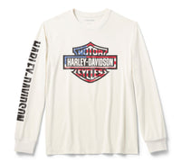 Men's Stars & Stripes Long Sleeve Shirt - Cloud Dancer