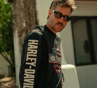 Men's Stars & Stripes Long Sleeve Shirt - Harley Black