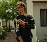 Men's Stars & Stripes Long Sleeve Shirt - Harley Black