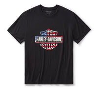 Men's Stars & Stripes Short Sleeve Shirt - Harley Black