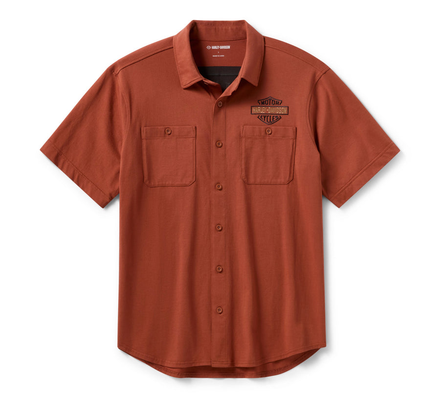 Men's Vintage Jersey Button-Up - Amber Whiskey