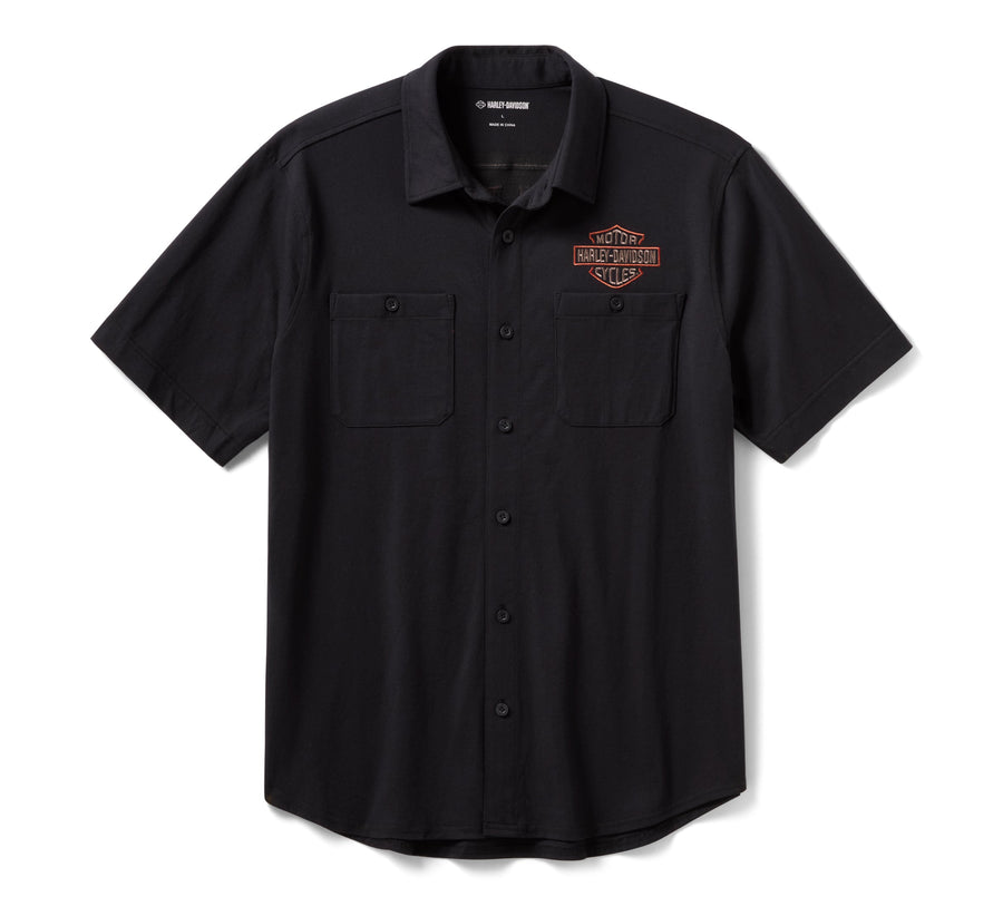 Men's Vintage Jersey Button-Up - Harley Black