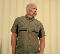 Men's H-D TECH Vented Short Sleeve Shirt - Colorblock - Grape Leaf & Harley Black