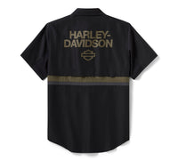 Men's H-D TECH Vented Short Sleeve Shirt - Colorblock - Harley Black & Asphalt